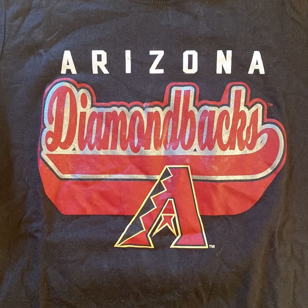 Genuine Merchandise Short Sleeve Black Arizona Diamondbacks Tee Shirt Size 10-12 - Picture 3 of 4